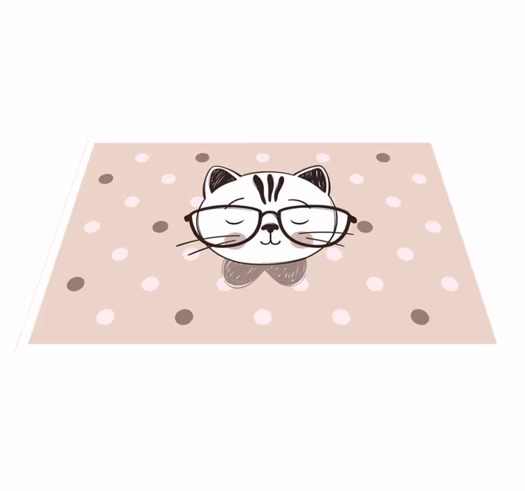 Set de table design enfant chat avec lunettes - TenStickers