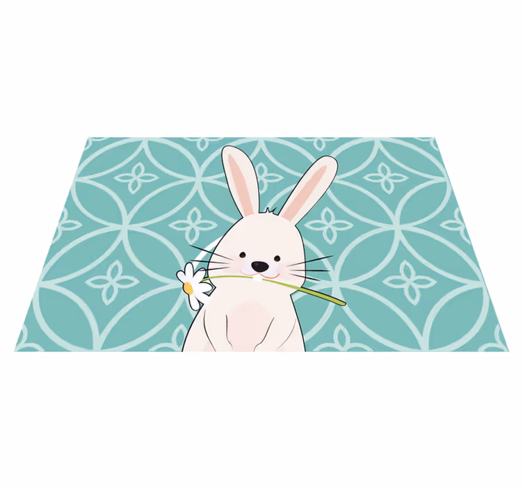 Set de table design enfant lapin mignon avec fleur - TenStickers