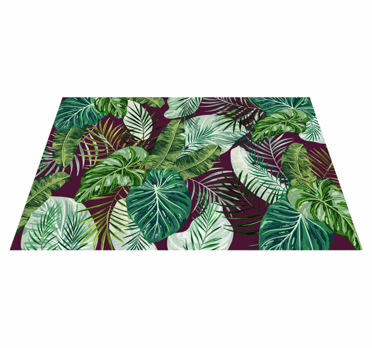 Set de table design bois feuillage tropical - TenStickers