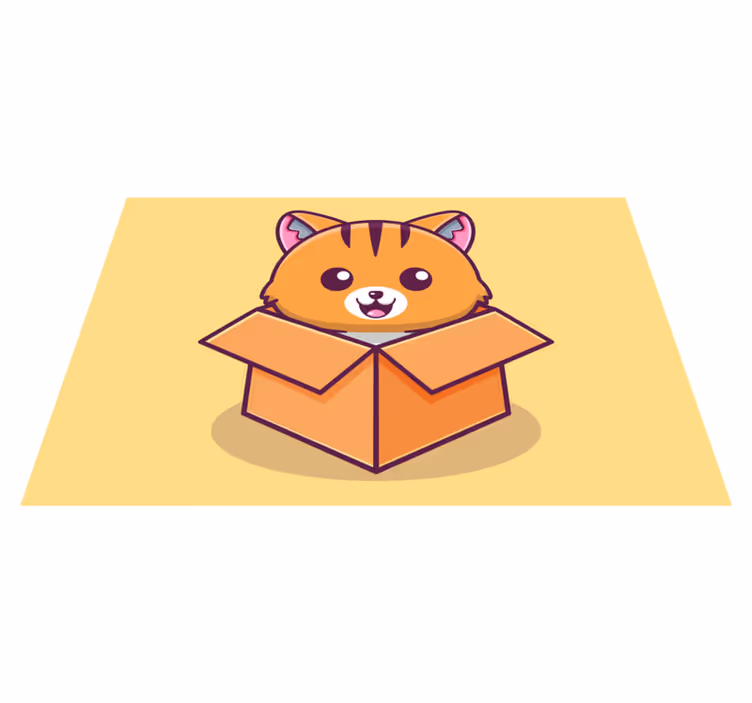 Set de table design enfant boîte chat heureux - TenStickers