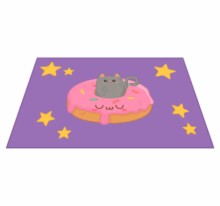 Set de table design enfant chat mignon donut - TenStickers