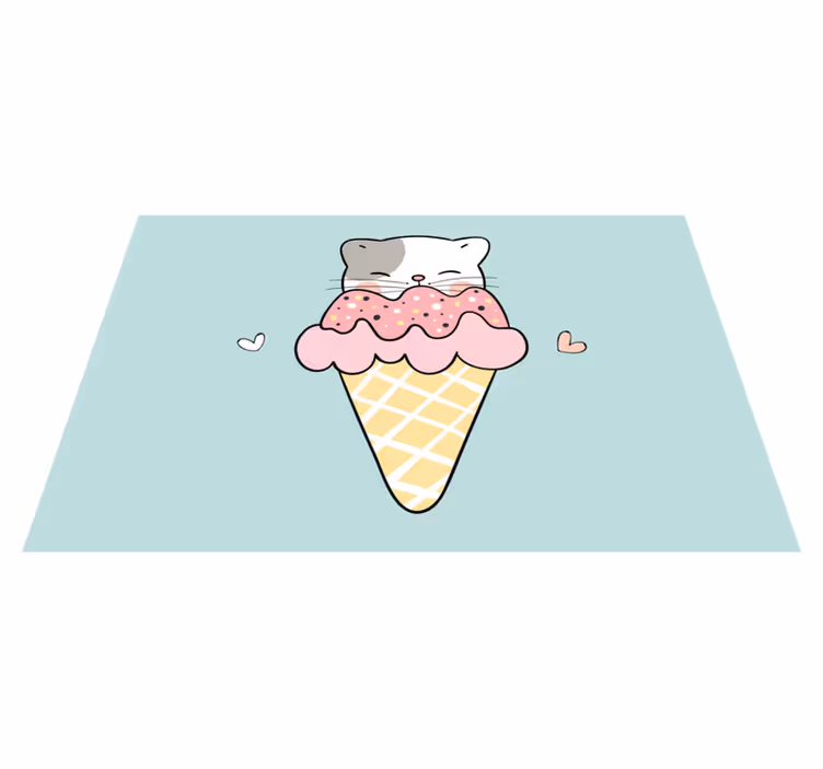 Set de table design enfant chat mignon glace - TenStickers