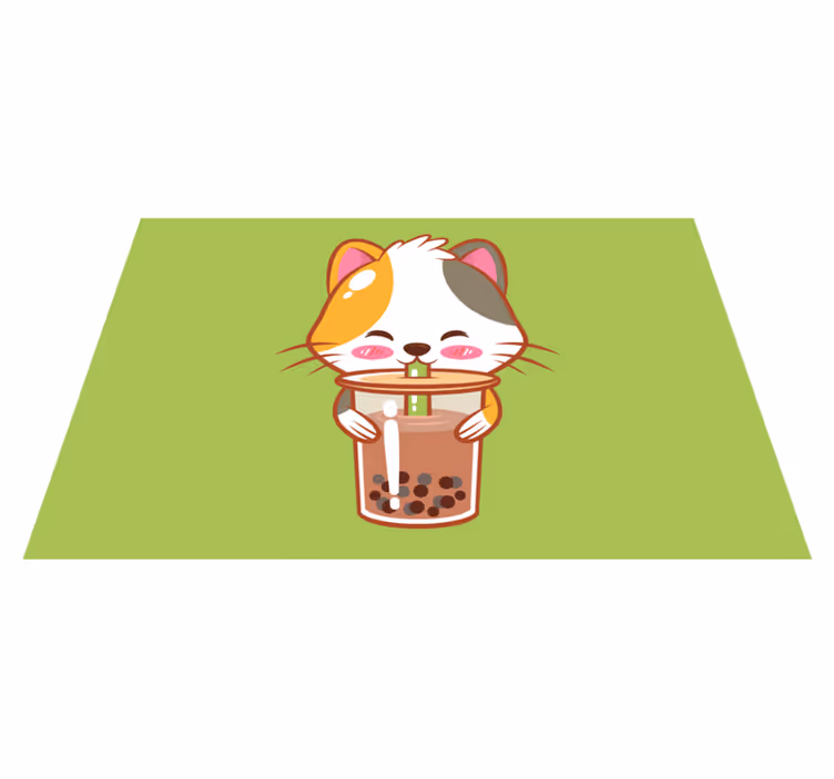 Set de table design enfant chat mignon boisson - TenStickers