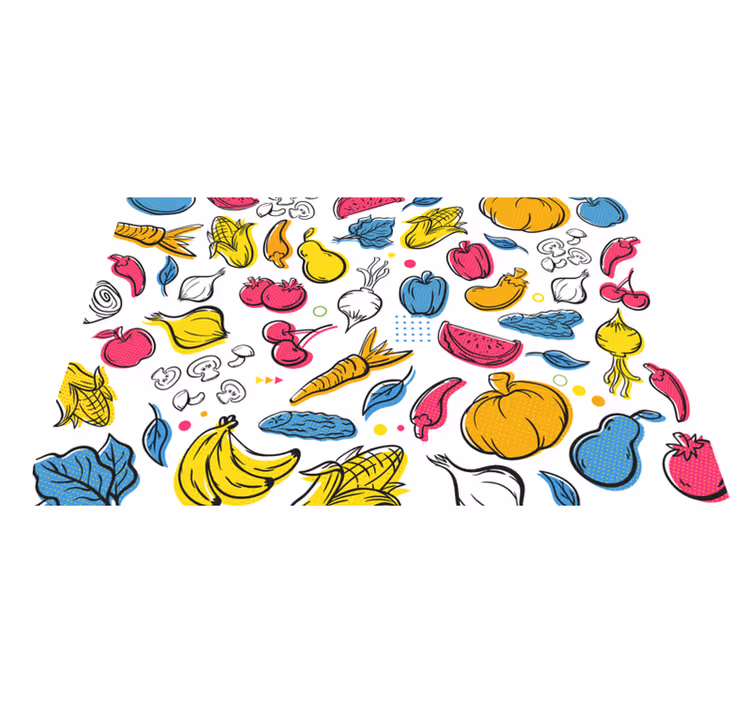 Set de table original motifs de légumes colorés - TenStickers