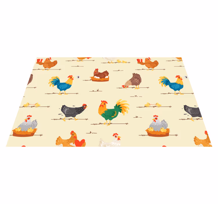 Set de table design enfant motifs poules colorées - TenStickers
