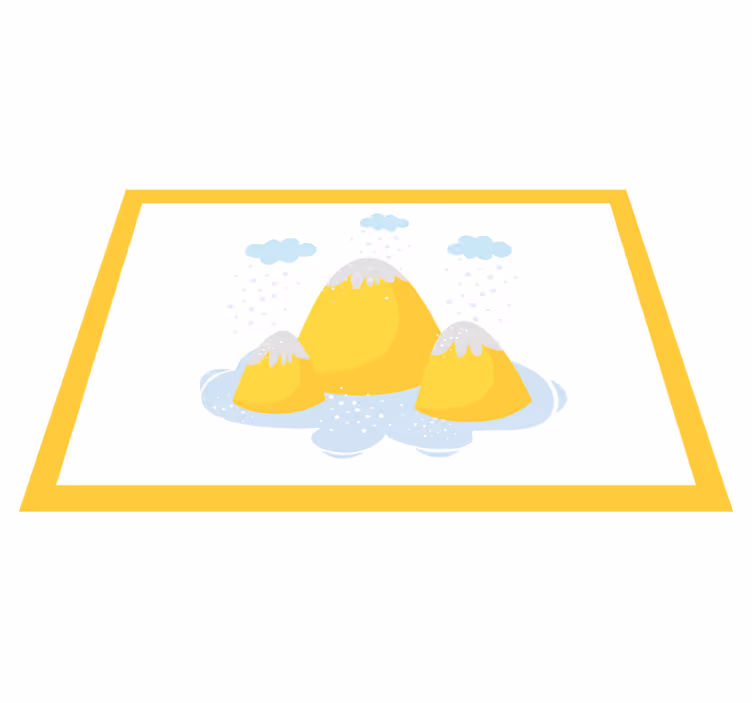 Set de table design enfant illustration montagne jaune - TenStickers