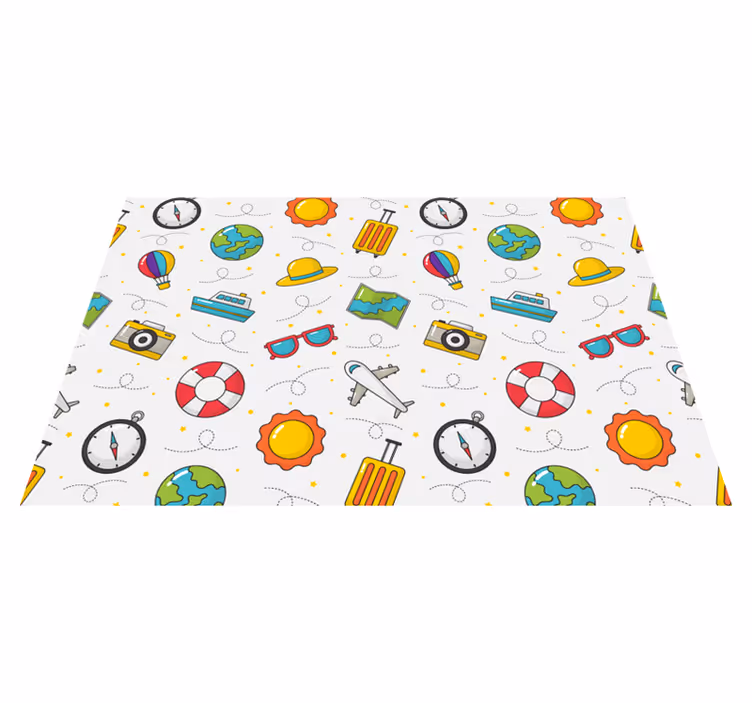 Set de table design enfant Éléments de voyage ludiques - TenStickers
