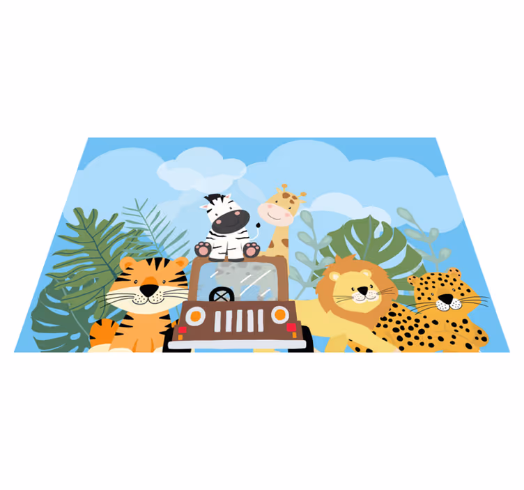 Set de table design enfant scène de safari animal - TenStickers