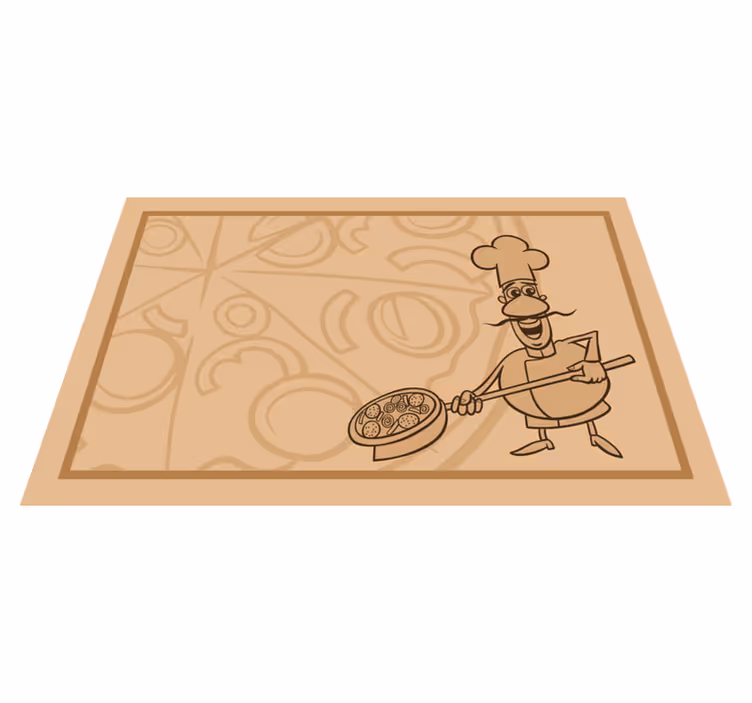 Set de table design enfant chef tenant une pizza - TenStickers