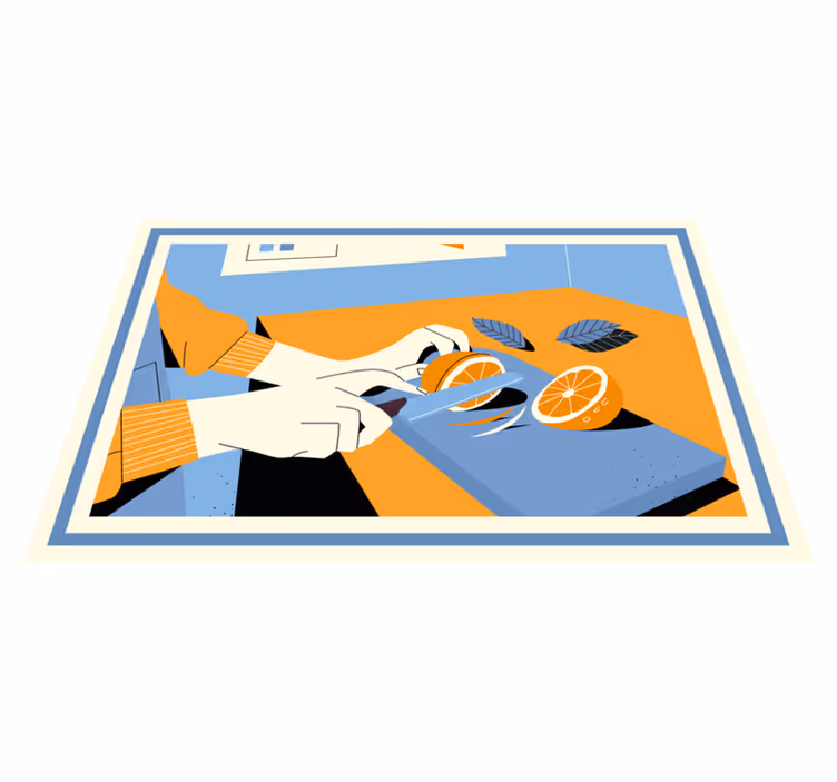 Set de table moderne trancher des oranges fraîches - TenStickers