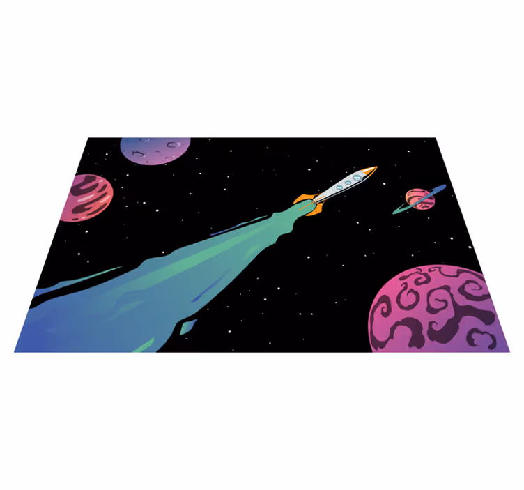 Set de table design enfant aventure de lancement de fusée - TenStickers