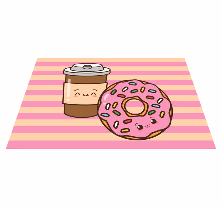 Set de table design enfant donut au café mignon - TenStickers