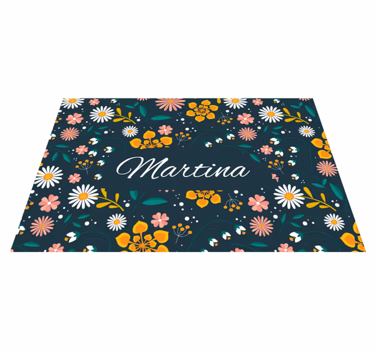 Set de table design nom Fleurs colorées bio - TenStickers