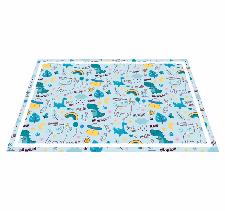 Set de table design enfant fantaisie dino colorée - TenStickers