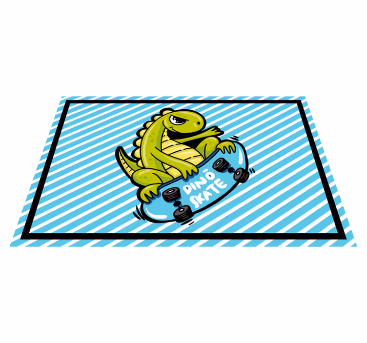 Set de table design enfant aventure de dino skateboard - TenStickers
