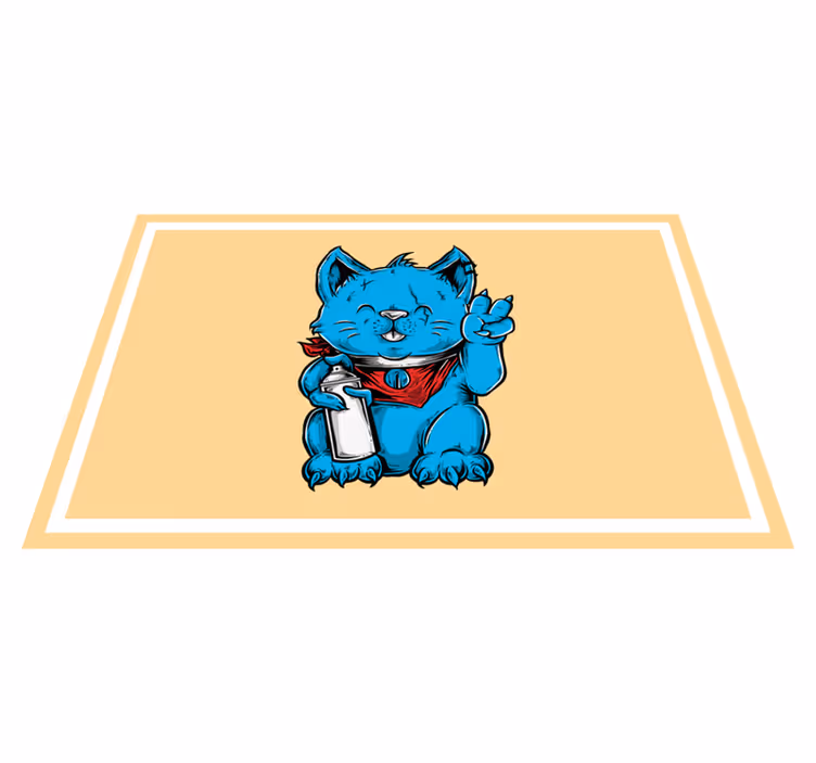 Set de table design enfant chat bleu joyeux - TenStickers