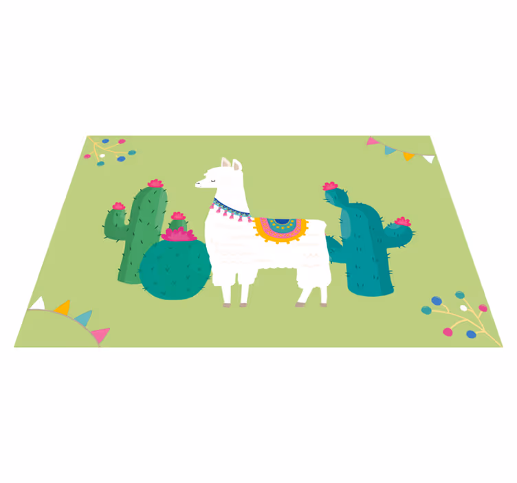 Set de table design enfant Lama et cactus colorés - TenStickers