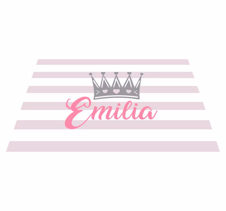 Set de table Couronne argent avec prénom rose - TenStickers