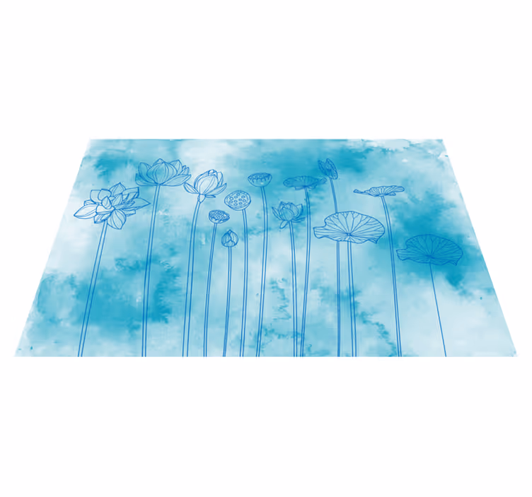 Set de table design bois motifs floraux lotus - TenStickers