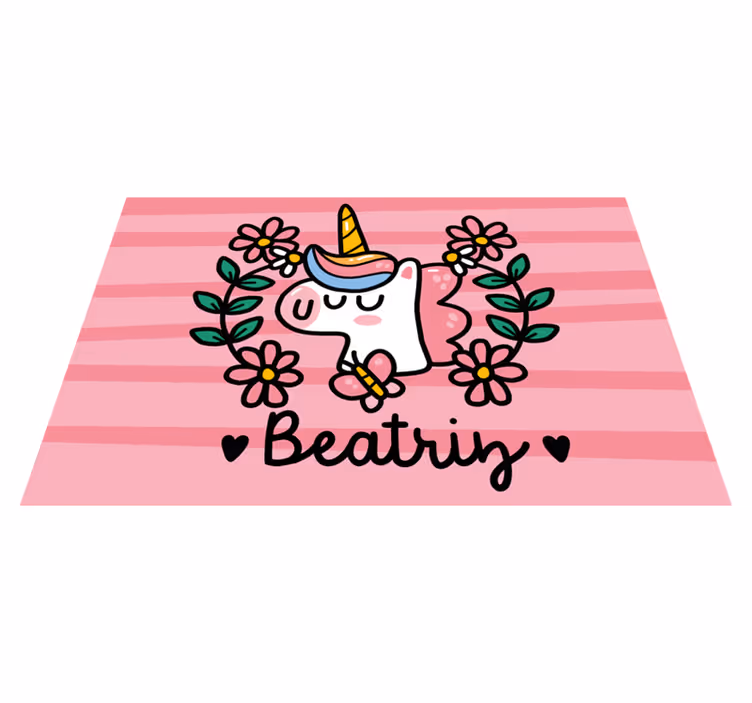 Set de table design enfant licorne fantaisie avec fleurs - TenStickers