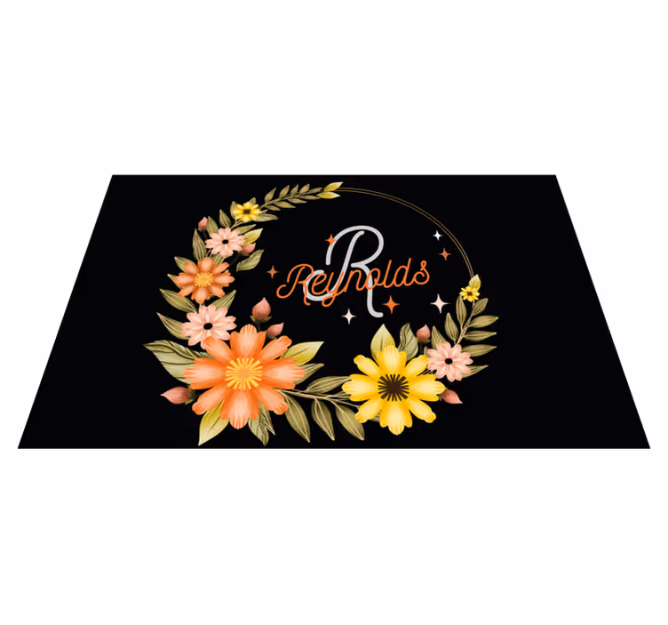 Set de table design nom arrangement floral personnalisé - TenStickers