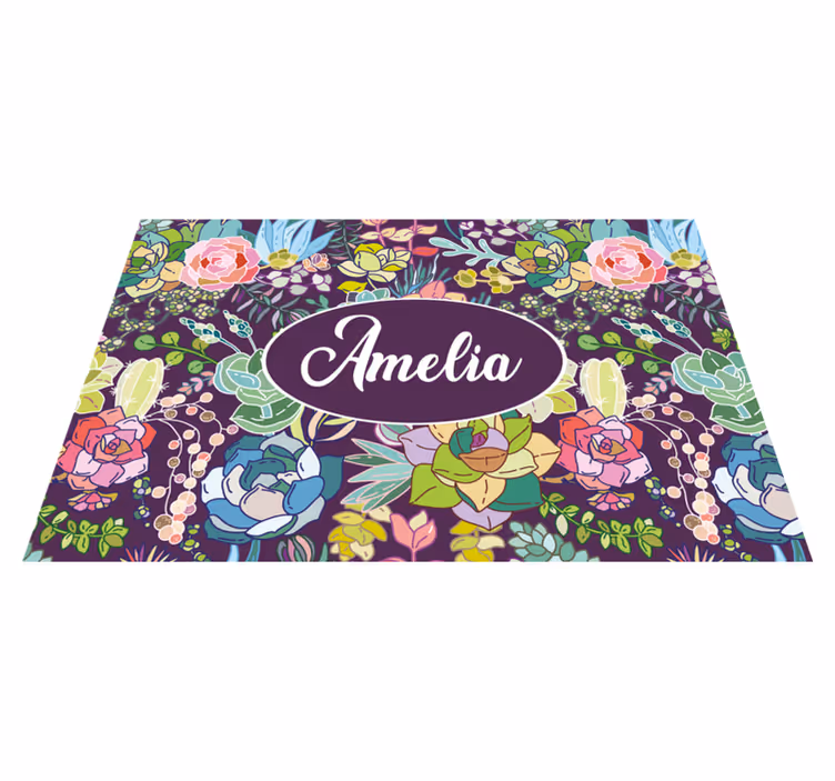 Set de table design nom art floral personnalisé - TenStickers