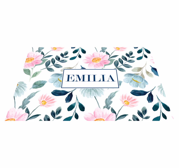 Set de table design nom floral personnalisé - TenStickers