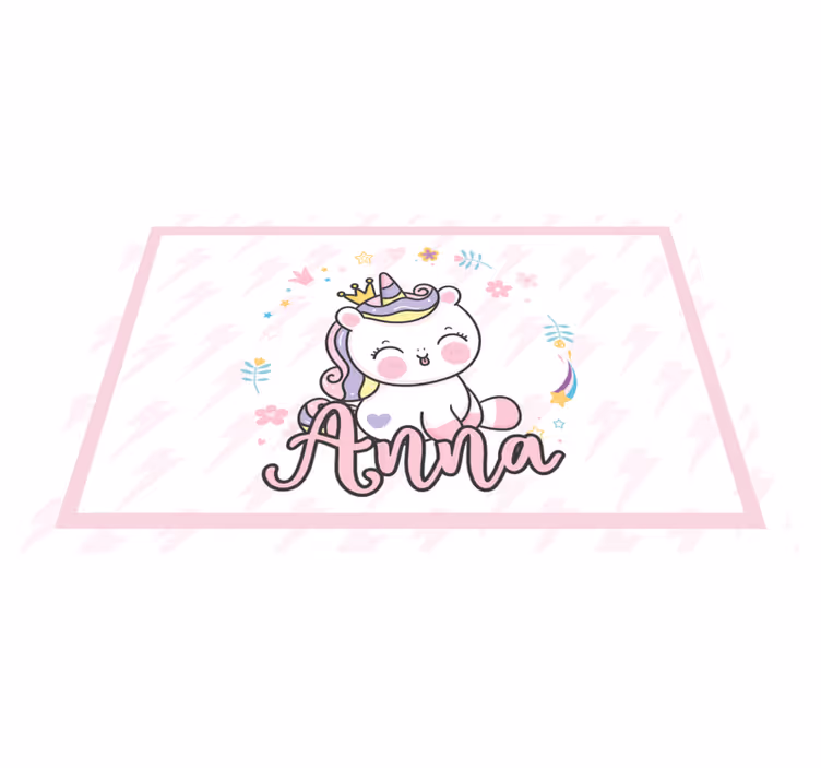 Set de table design nom Joli bébé licorne - TenStickers