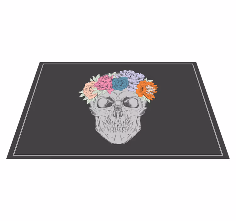 Set de table original couronne florale crâne - TenStickers