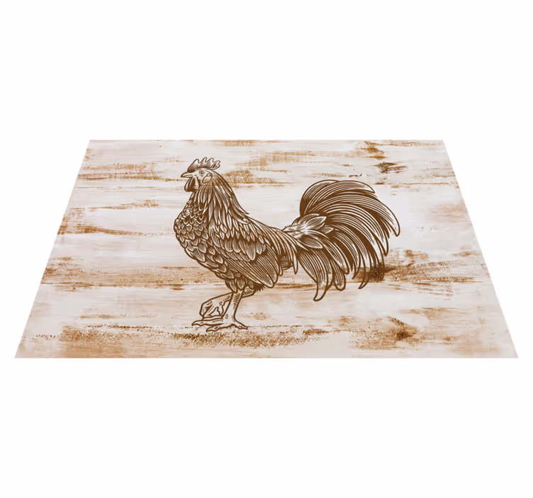 Set de table moderne illustration coq stylé - TenStickers
