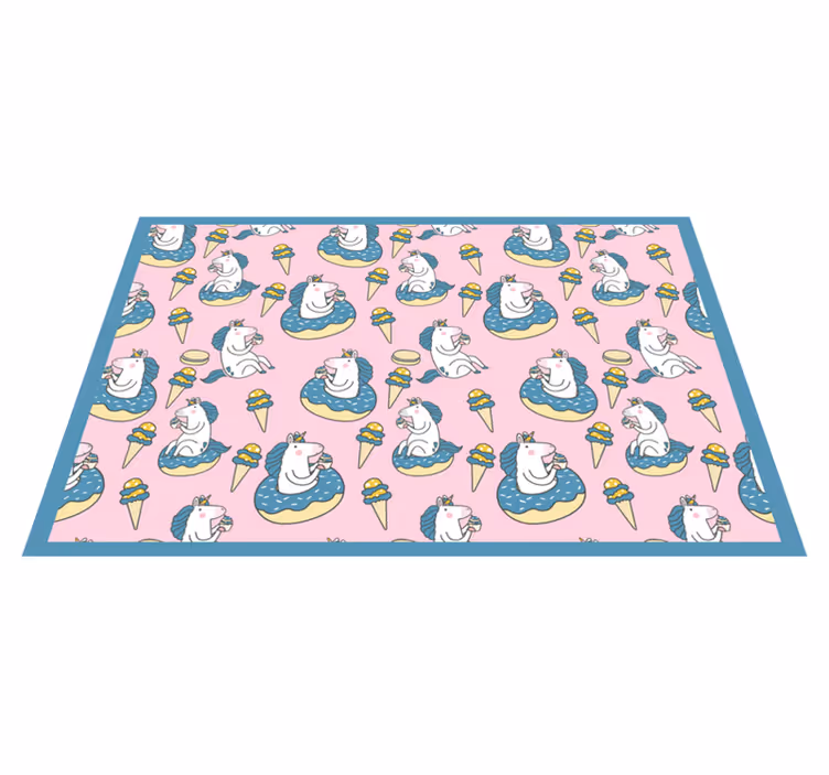 Set de table design enfant licornes dégustant des glaces - TenStickers