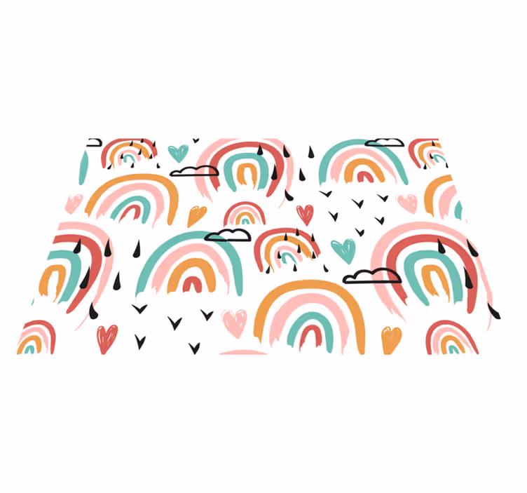Set de table design enfant motif cœurs arc-en-ciel - TenStickers