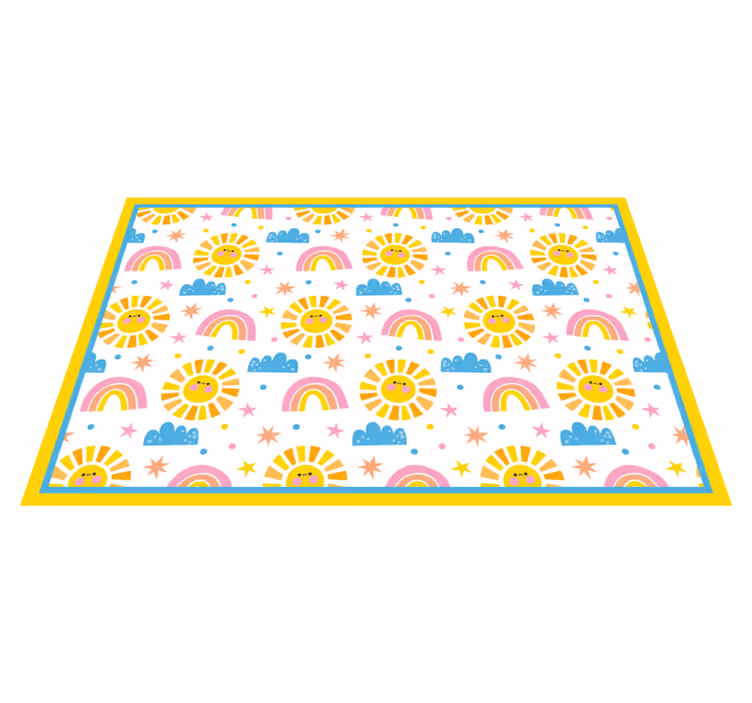 Set de table design enfant motif arc-en-ciel ensoleillé - TenStickers
