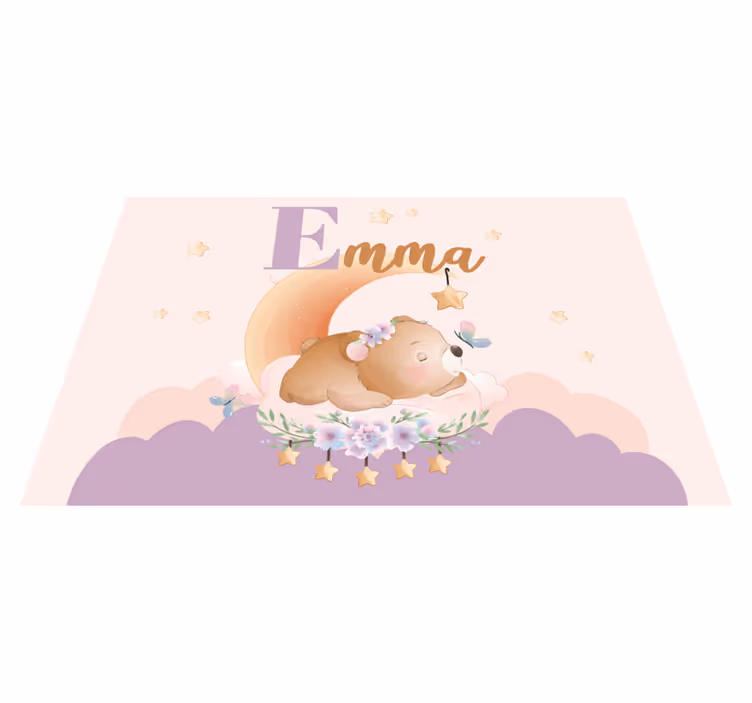 Set de table design enfant Animaux mignons ours avec nom - TenStickers
