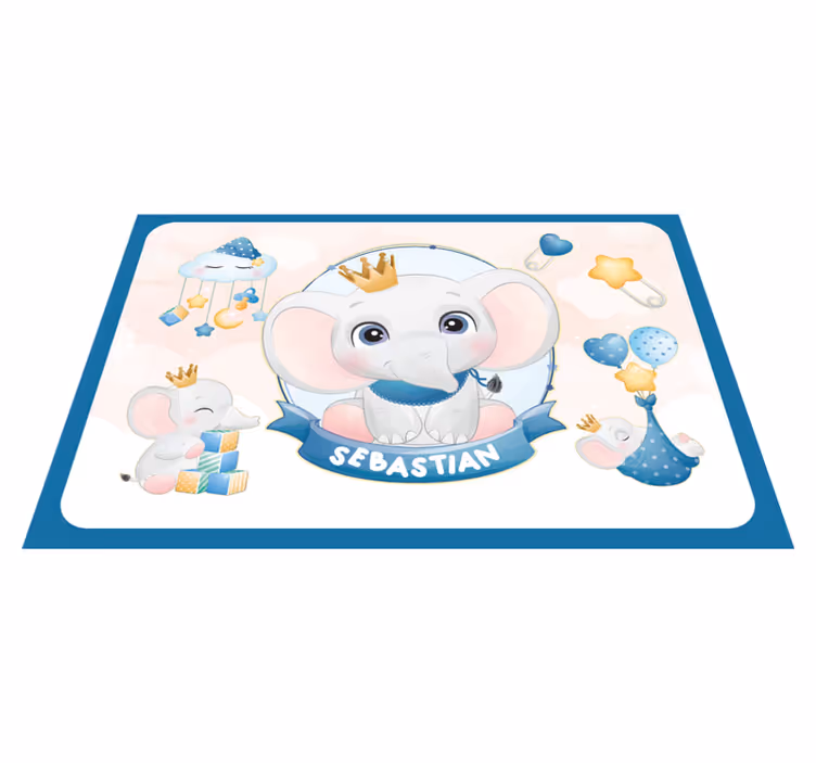 Set de table enfant Éléphant mignon garçon - TenStickers