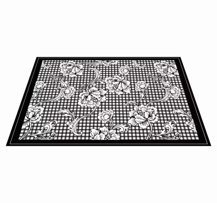 Set de table design élégant motif floral noir - TenStickers