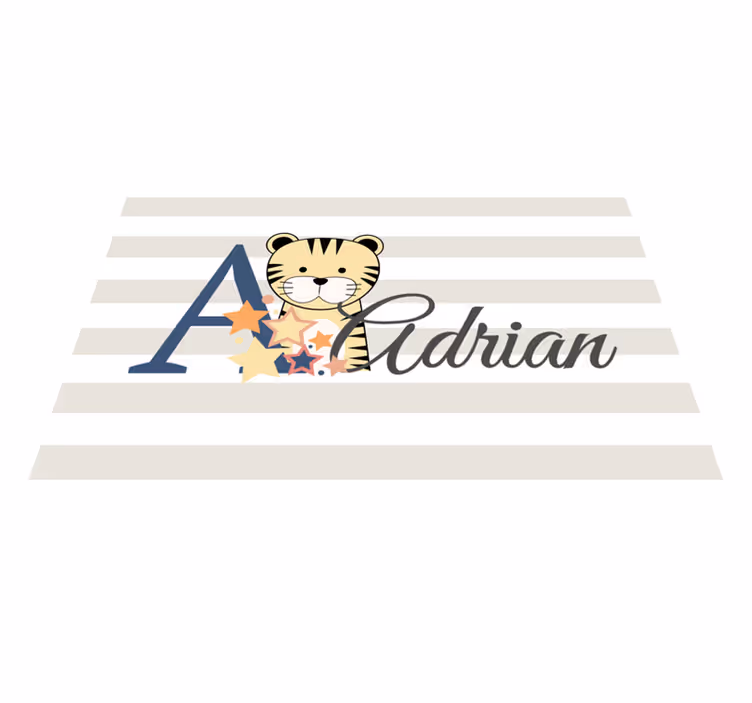 Set de table tigre mignon avec nom personnalisé - TenStickers
