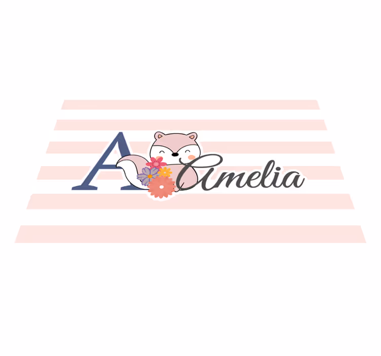 Set de table design enfant renard mignon avec fleurs - TenStickers