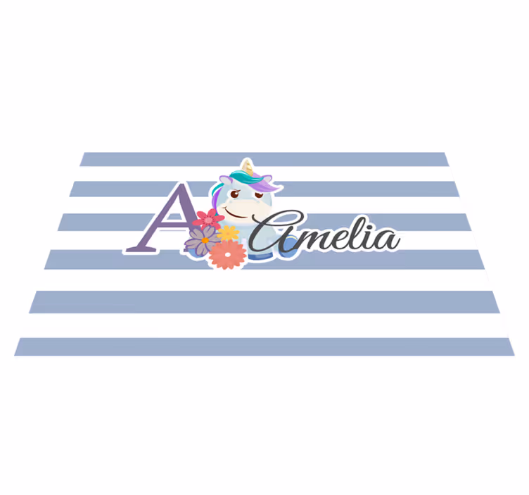 Set de table design enfant illustration de nom licorne - TenStickers