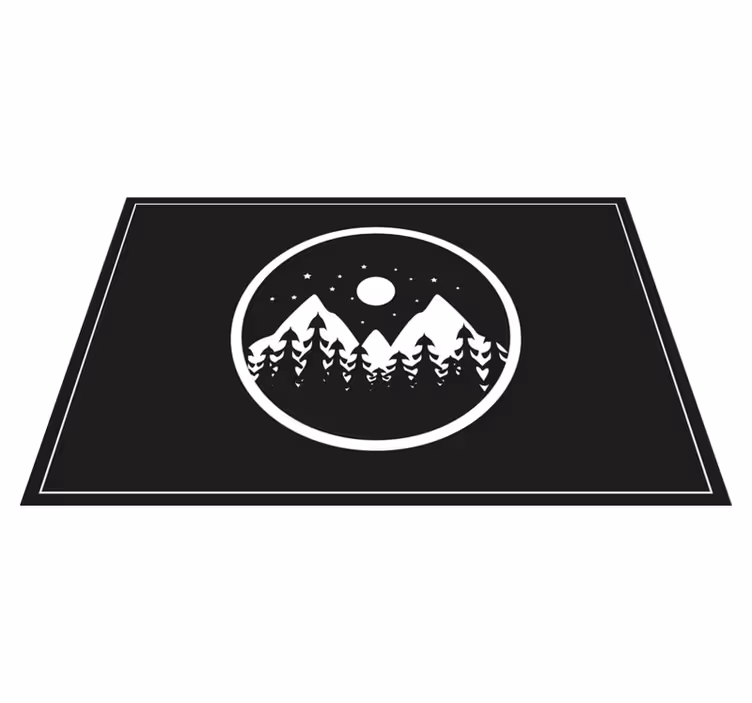 Set de table moderne paysage de montagne circulaire - TenStickers