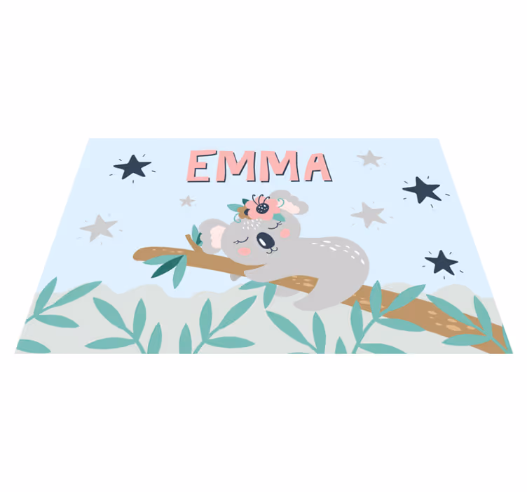 Set de table pour enfant Koala mignon pour fille avec nom - TenStickers