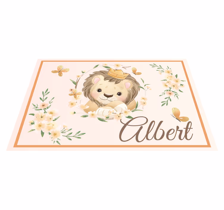 Set de table design enfant lion avec nom - TenStickers