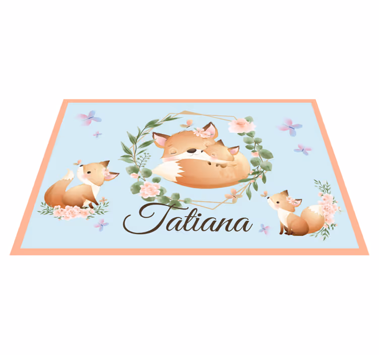 Set de table design enfant famille de renards mignons - TenStickers