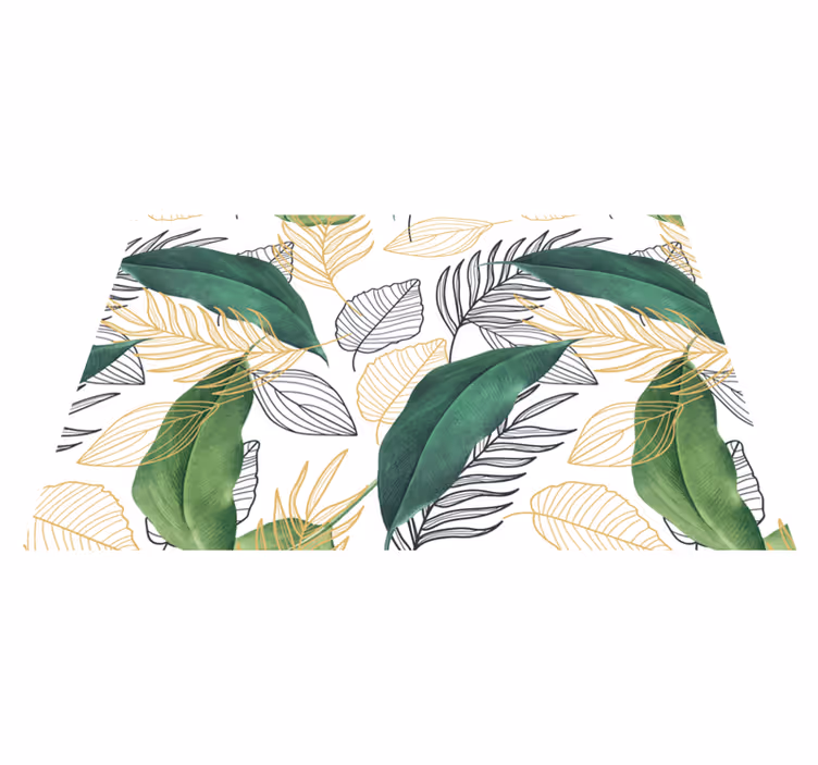 Set de table design bois motifs feuilles vertes - TenStickers