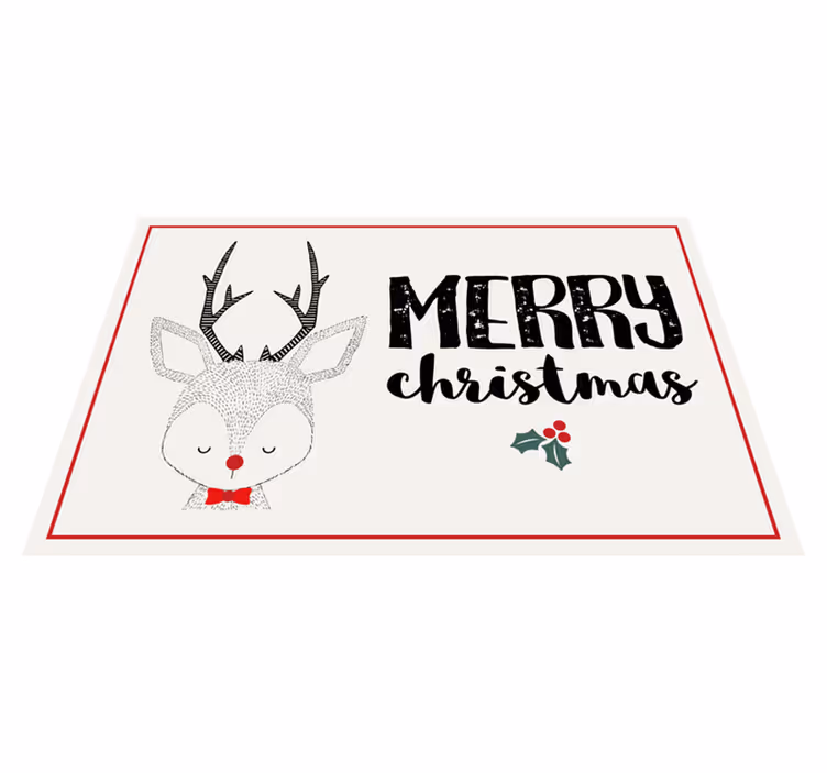 Set de table noël illustration renne joyeux - TenStickers