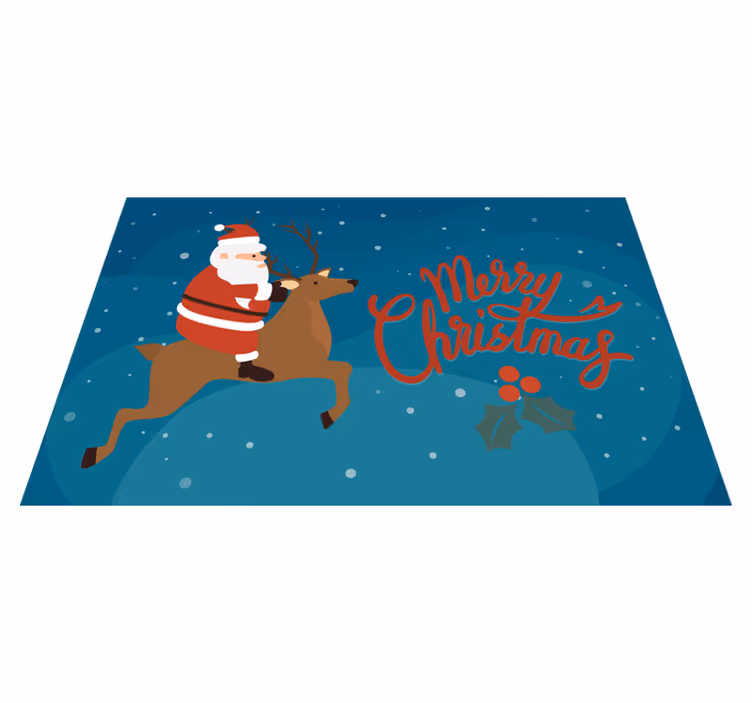 Set de table noël père noël sur un renne - TenStickers