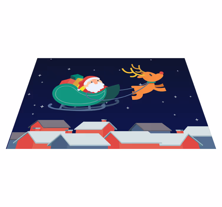 Set de table noël voyage du traîneau du père noël - TenStickers