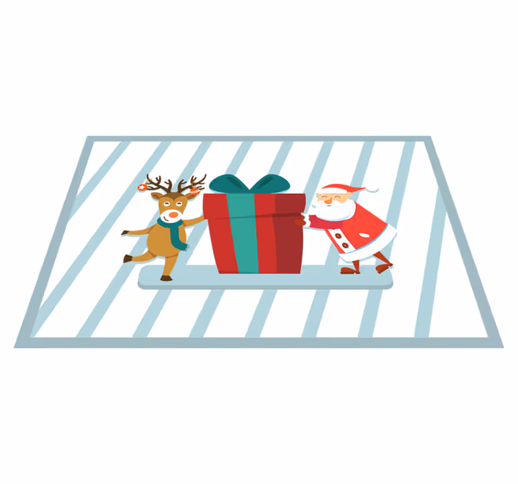 Set de table noël cadeau du père noël et renne - TenStickers