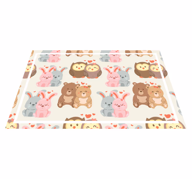 Set de table design enfant couples d'animaux mignons - TenStickers