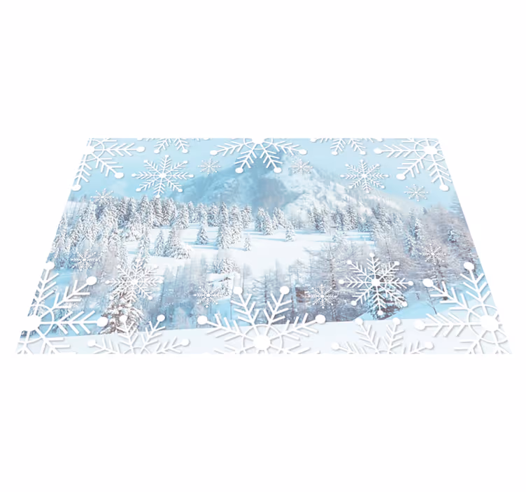 Set de table noël scène hivernale flocons - TenStickers
